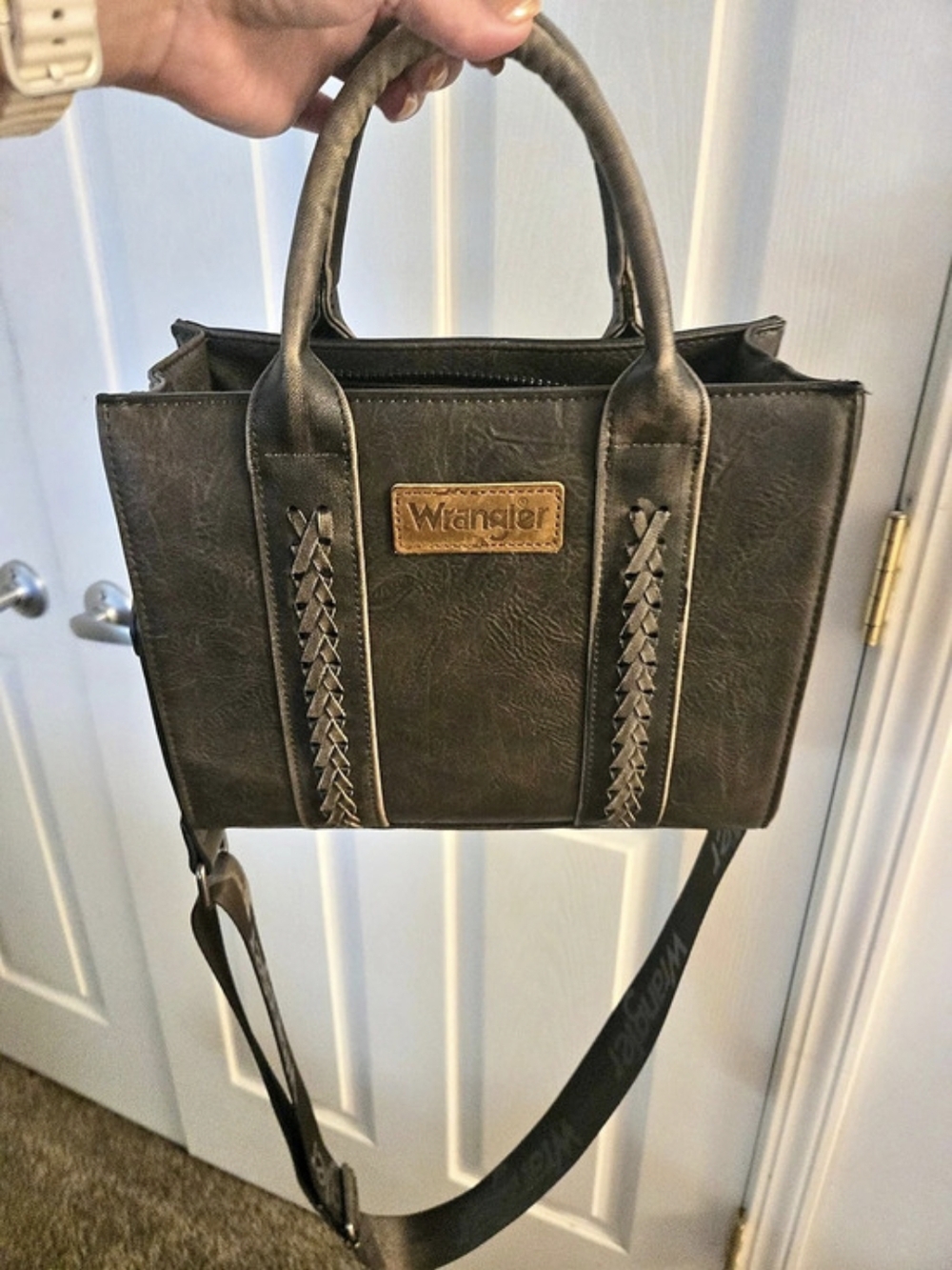 Wrangler Braided Tote Bag Brown